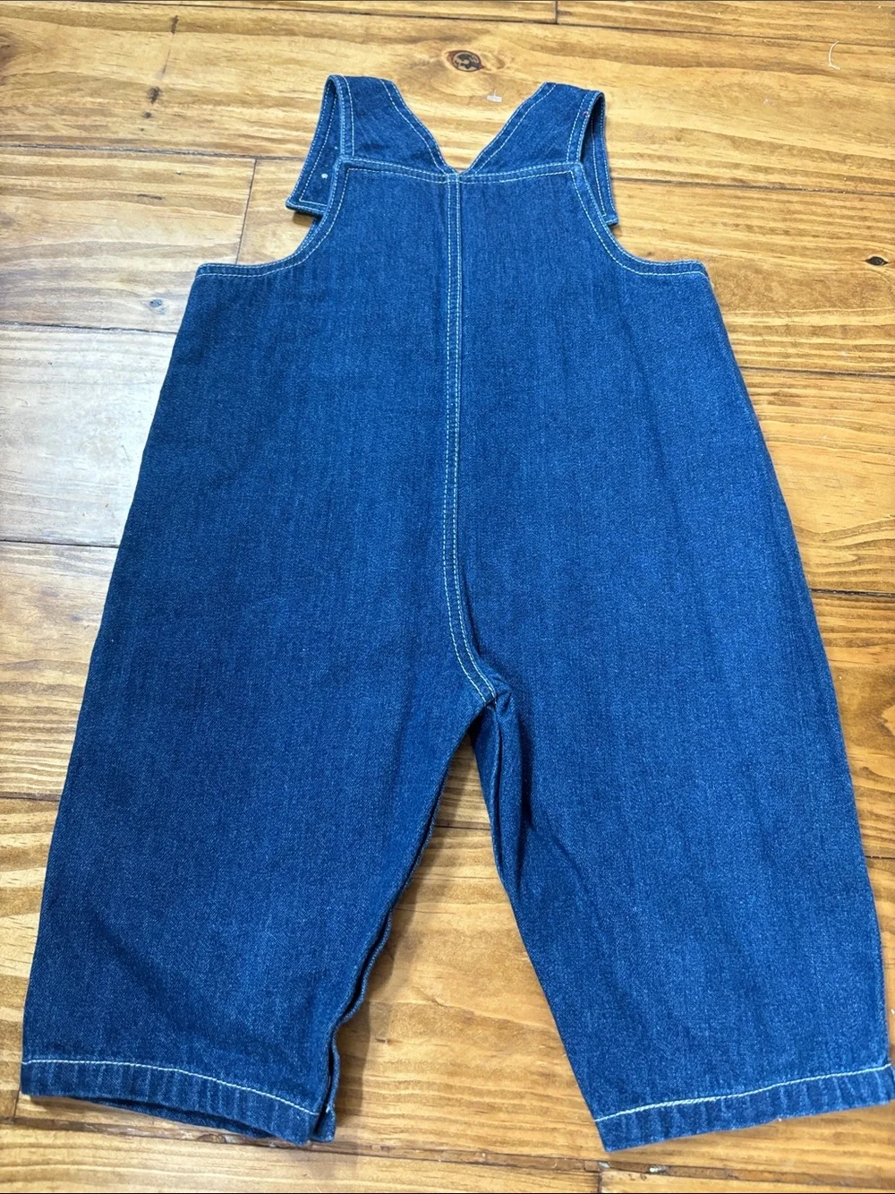 First Moments Size 3-6 Months Gone Fishing 100% Cotton Denim Overalls
